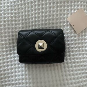 New! Kate Spade Black Quilted Clutch